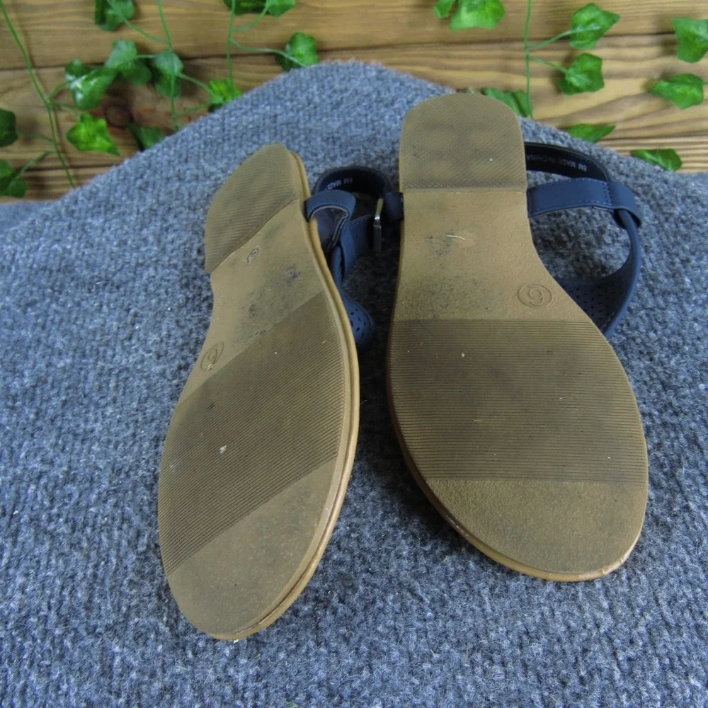 A.N.A Sabrina Women 6 Blue Synthetic Thong‎ Sandals Casual Comfortable